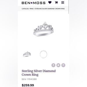 Ben Moss crown ring silver diamond